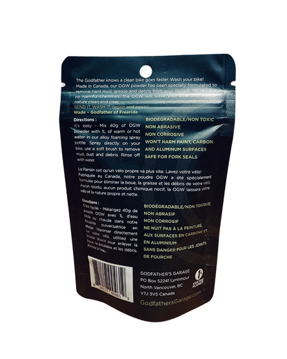 High Performance OGW POWDER Bike Wash Packets: 40g pouches - Case of 12