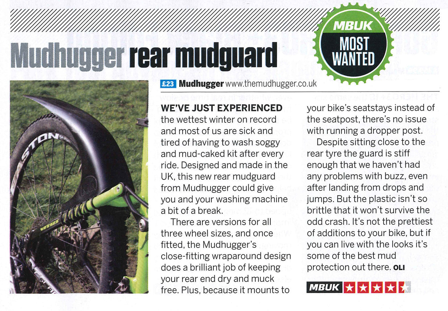 The 'Original' SMALL rear Mudhugger